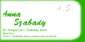 anna szabady business card